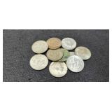 (10) 40% Silver Kennedy Half Dollars
