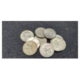 (10) 40% Silver Kennedy Half Dollars