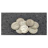 (8) Mercury Dimes: