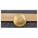 1897-S $20 Gold Liberty Double Eagle Unc.