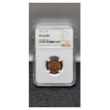 1937 Slab Lincoln Cent NGC MS66 RD