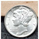 1943 Mercury Dime BU SB