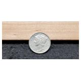 1935 Mercury Dime AU Split Bands