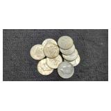 (10) 40% Silver Kennedy Half Dollars