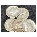 (5) Mercury Dimes Fine: