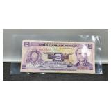 1976 Honduras 2 Lempiras Banknote AU