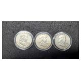 (3) Franklin Half Dollars: