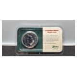 1999 1 Troy Oz. Silver Canada Maple Leaf w/