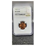 1955-S Slab Lincoln Cent NGC MS66 RD