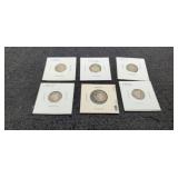 (6) Barber Dimes: 1900, 07, 11, 13, 14, 16