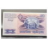 1992 Bosnia/Herzsqovina 50 Dinara Banknote Unc.