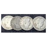 (4) Barber Quarters: 1914-D, 15-P&D, 16-D