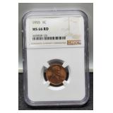 1995 Slab Lincoln Cent NGC MS66 RD