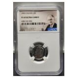 1995-S Slab Proof Silver Roosevelt Dime NGC PF69