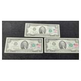 (3) 1976 $2 FR Notes Unc./Consecutive # w/