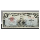 1943 Cuba One Peso Note XF