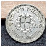 1938 G. Britain Silver 50% 3 Pence