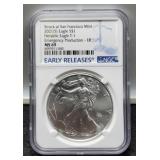 2021 (S) Slab Silver Eagle NGC MS69