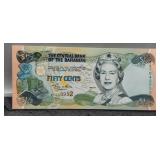 2001 Bahamas 50 Cent Banknote Unc.