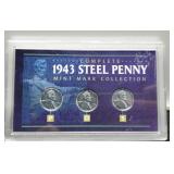 Display Of 1943-P,D,S Steel War Cents