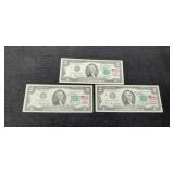(3) 1976 $2 FR Notes Unc./Consecutive # w/