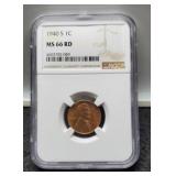 1940-S Slab Lincoln Cent NGC MS66 RD