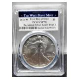 2021-W T2 Slab Bunished Silver Eagle PCGS SP70