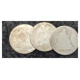 (3) Liberty Seated Dimes: 1875, 1883, 1891