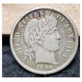 1906-D Barber Dime Full Liberty/Rims