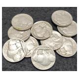 (10) 1936 Full Date Buffalo Nickels