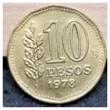 1978 Areentina Brass 10 Pesos