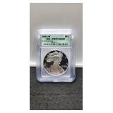2001-W Slab Proof Silver Eagle 1CG PR70 DCAM