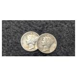 (2) 1925 Mercury Dimes D&S Choice Fine