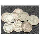 (10) Different Barber Dimes Back To 1898