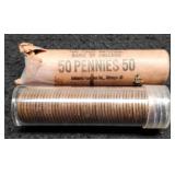 (2) Rolls Unc. L. Cents: 1960-D, 1983 Both