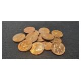 (14) Copper Presidential Tokens