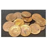 (13) Copper President Coins
