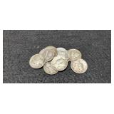 (9) Mercury Dimes All F: