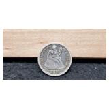 1876-CC Liberty Seated Dime XF45 w/