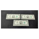 (3) 2003 $2 FR Notes Unc./Consecutive #
