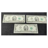 (3) 2003 $2 FR Notes Unc./Consecutive #