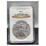 2007-W Slab Silver Eagle NGC MS69