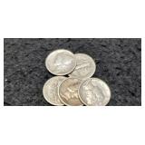 (5) Mercury Dimes Fine: