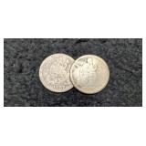 (2) Liberty Seated Dimes: 1875-S, 1887