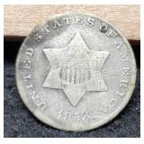 1853 Silver Three Cent