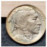 1936-D Buffalo Nickel BU Toned