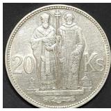 1941 Slovakia 20 Korun .500 Silver Coin BU 15g