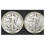 1944-S & 1945 Walking Liberty Silver Half Dollars