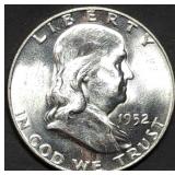 1952-D Franklin Silver Half Dollar Gem BU FBL