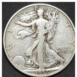 1936-D Walking Liberty Silver Half Dollar